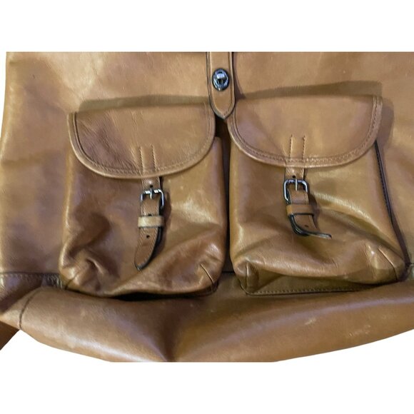 Coach Leather Backpack Brown Drawstring Flap Vintage Style Used - Picture 3 of 16